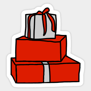 A Pile of Three Christmas Gift Boxes Graphic Sticker